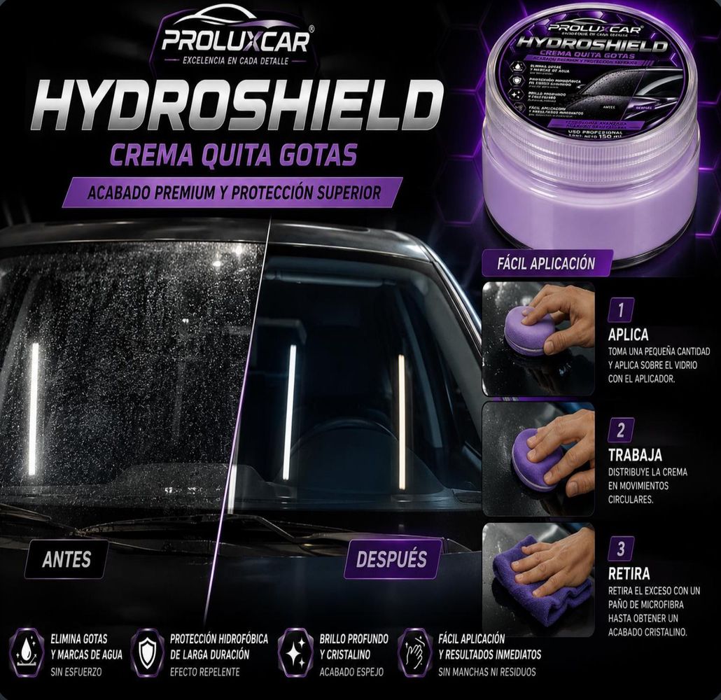 Hydroshield Crema Quita Gotas de Proluxcar, 200 g